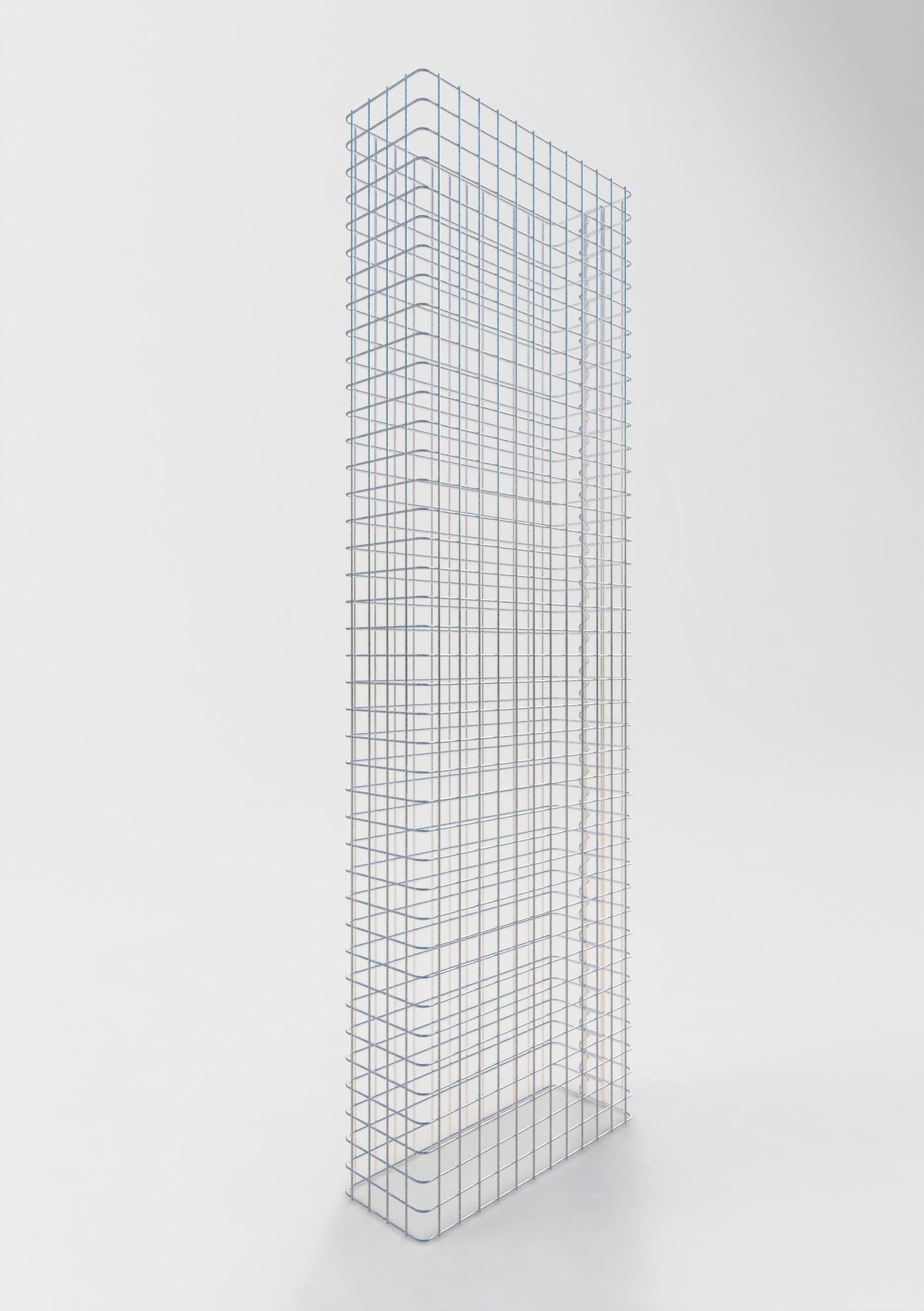 Comprimento da cerca de gabião 62 cm, altura 160 cm, profundidade 22 cm, tamanho da malha 5 x 5 cm