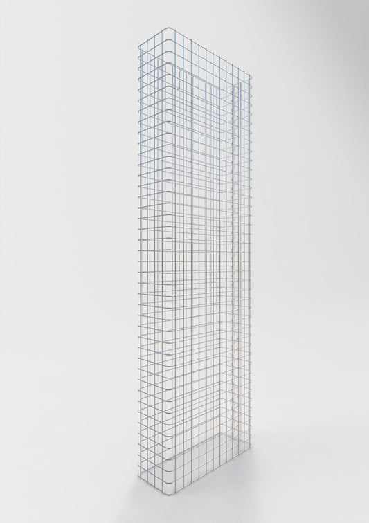 Comprimento da cerca de gabião 62 cm, altura 200 cm, profundidade 22 cm, tamanho da malha 5 x 5 cm
