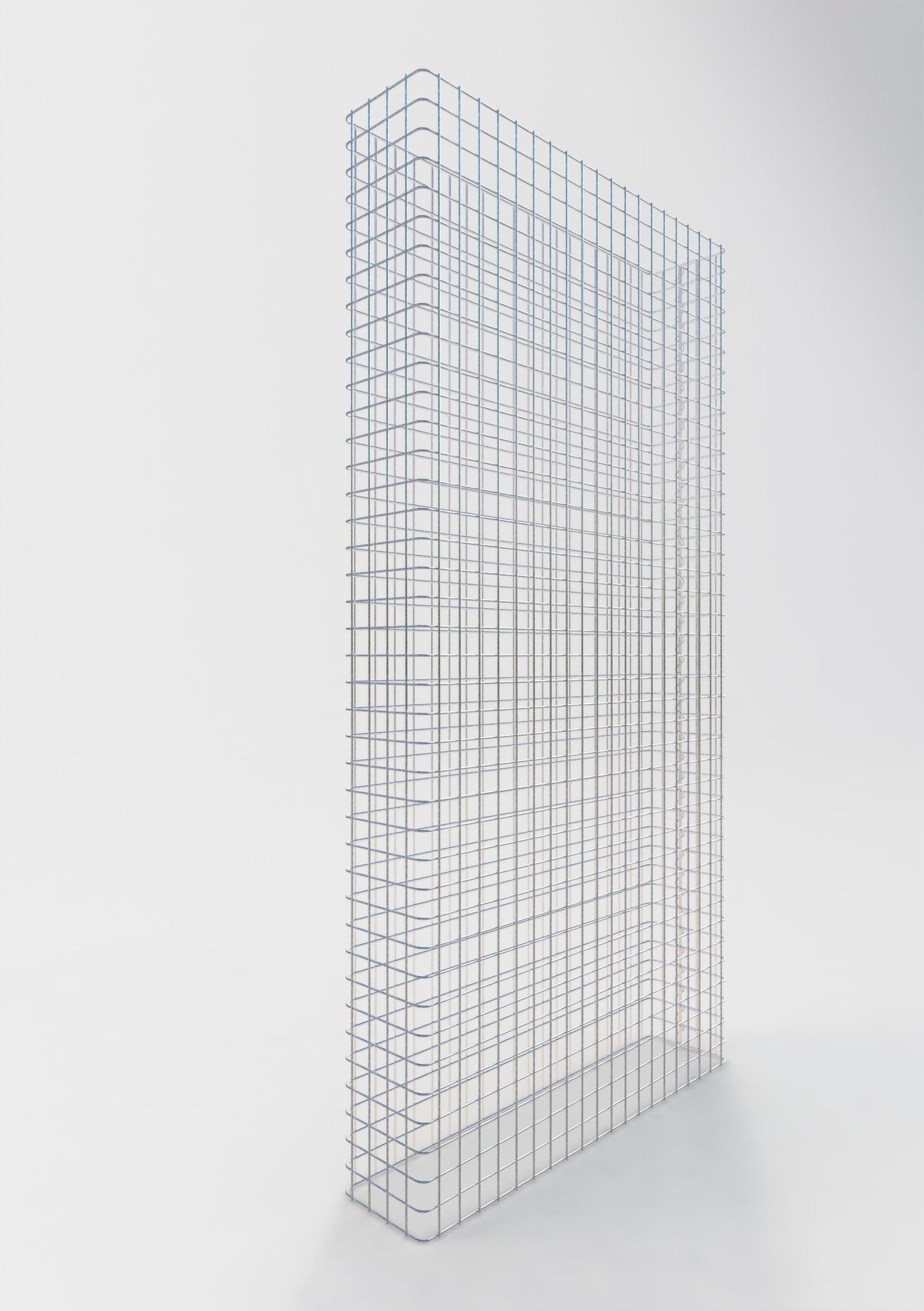 Comprimento da cerca de gabião 102 cm, altura 200 cm, profundidade 22 cm, tamanho da malha 5 x 5 cm