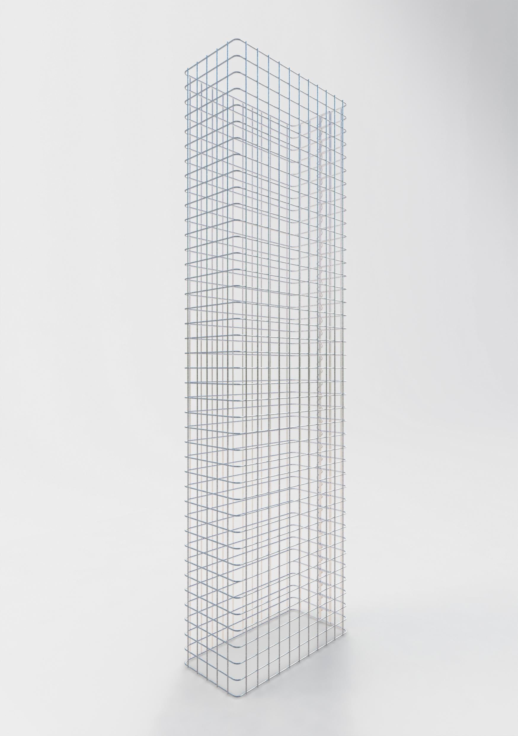 Gabion hegn længde 57 cm, højde 160 cm, dybde 27 cm, maskestørrelse 5 x 5 cm