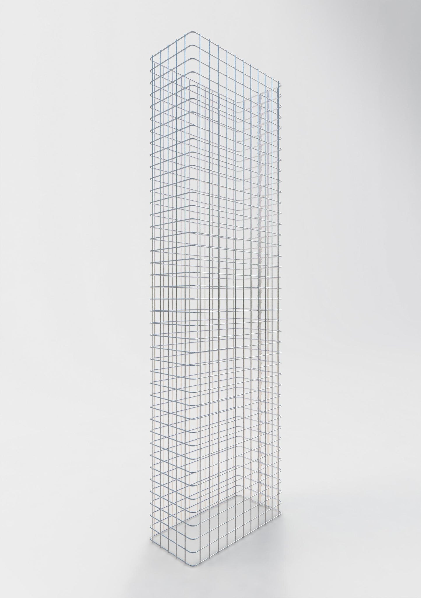 Comprimento da cerca de gabião 57 cm, altura 200 cm, profundidade 27 cm, tamanho da malha 5 x 5 cm