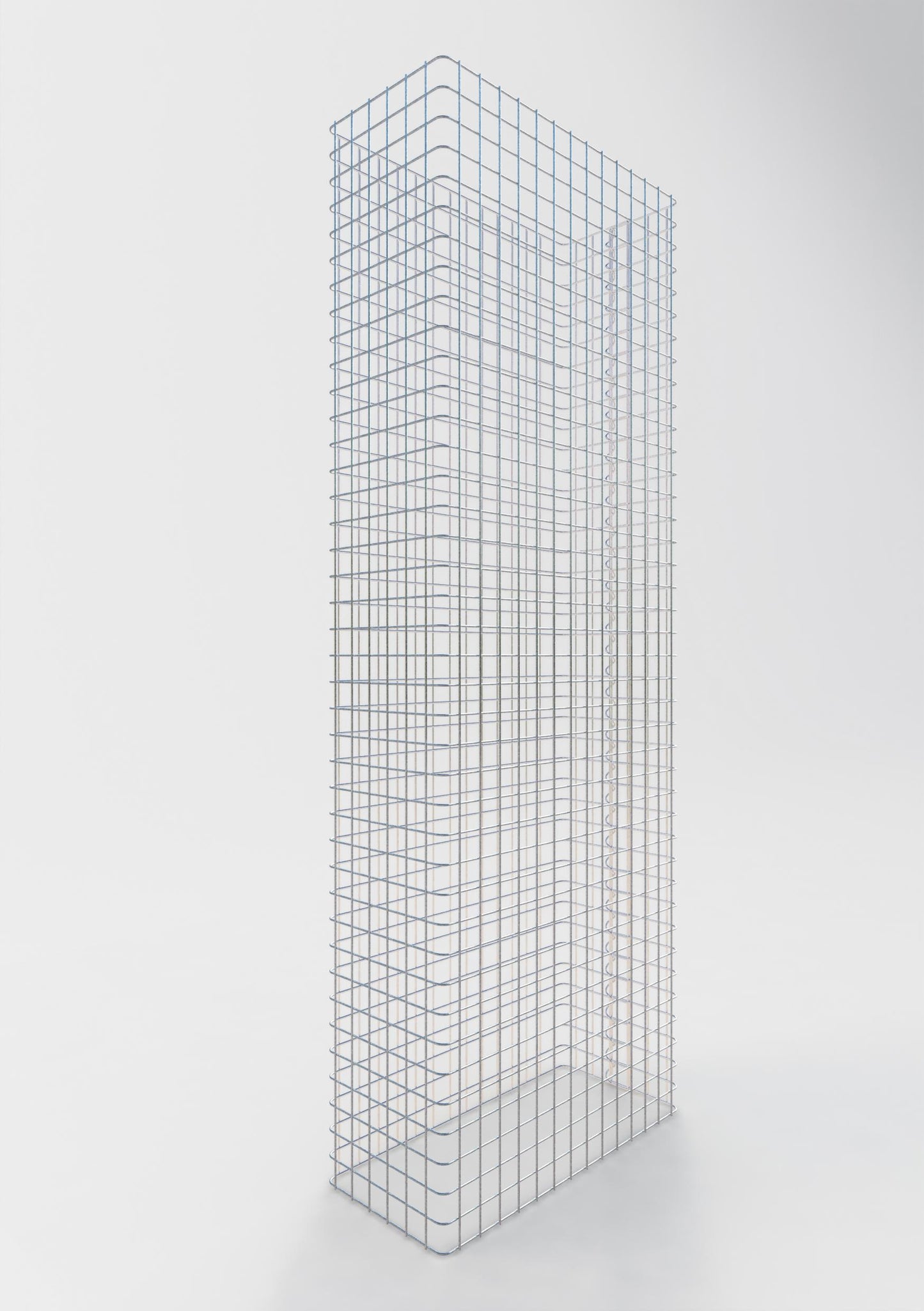 Comprimento da cerca de gabião 72 cm, altura 200 cm, profundidade 32 cm, tamanho da malha 5 x 5 cm