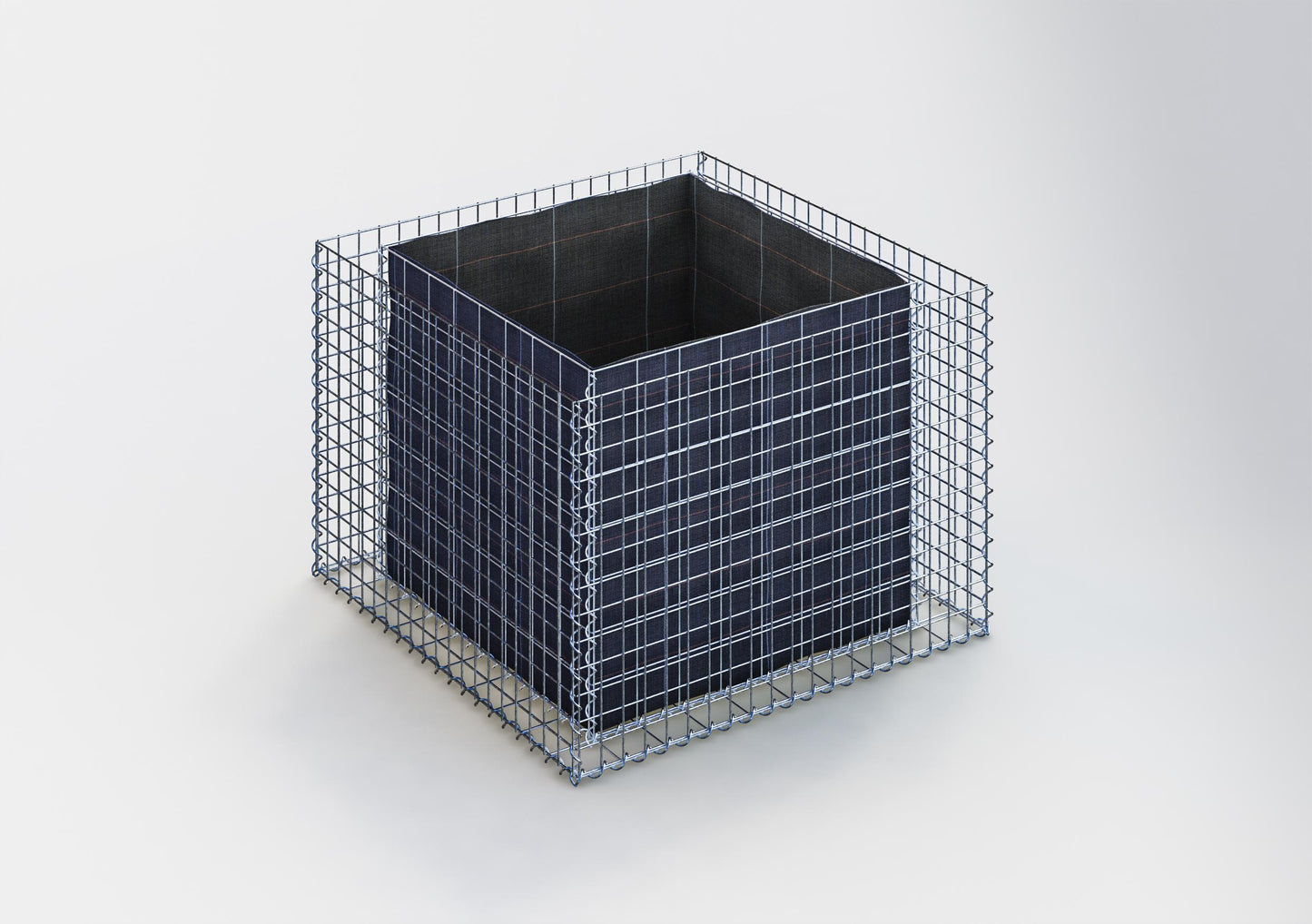 Canteiro quadrado elevado 100 cm x 70 cm x 100 cm (C x A x P), tamanho da malha 5 x 5 cm, espessura da parede 10 cm