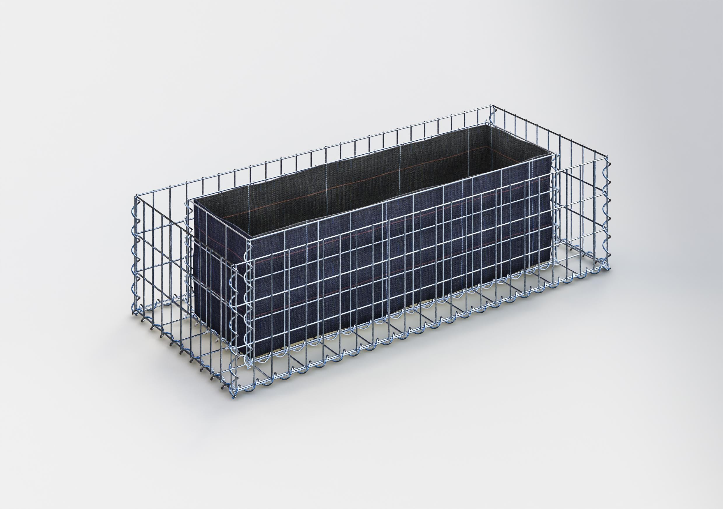 Højbed firkantet 120 cm x 30 cm x 50 cm (L x H x D), maskestørrelse 5 x 10 cm, vægtykkelse 10 cm
