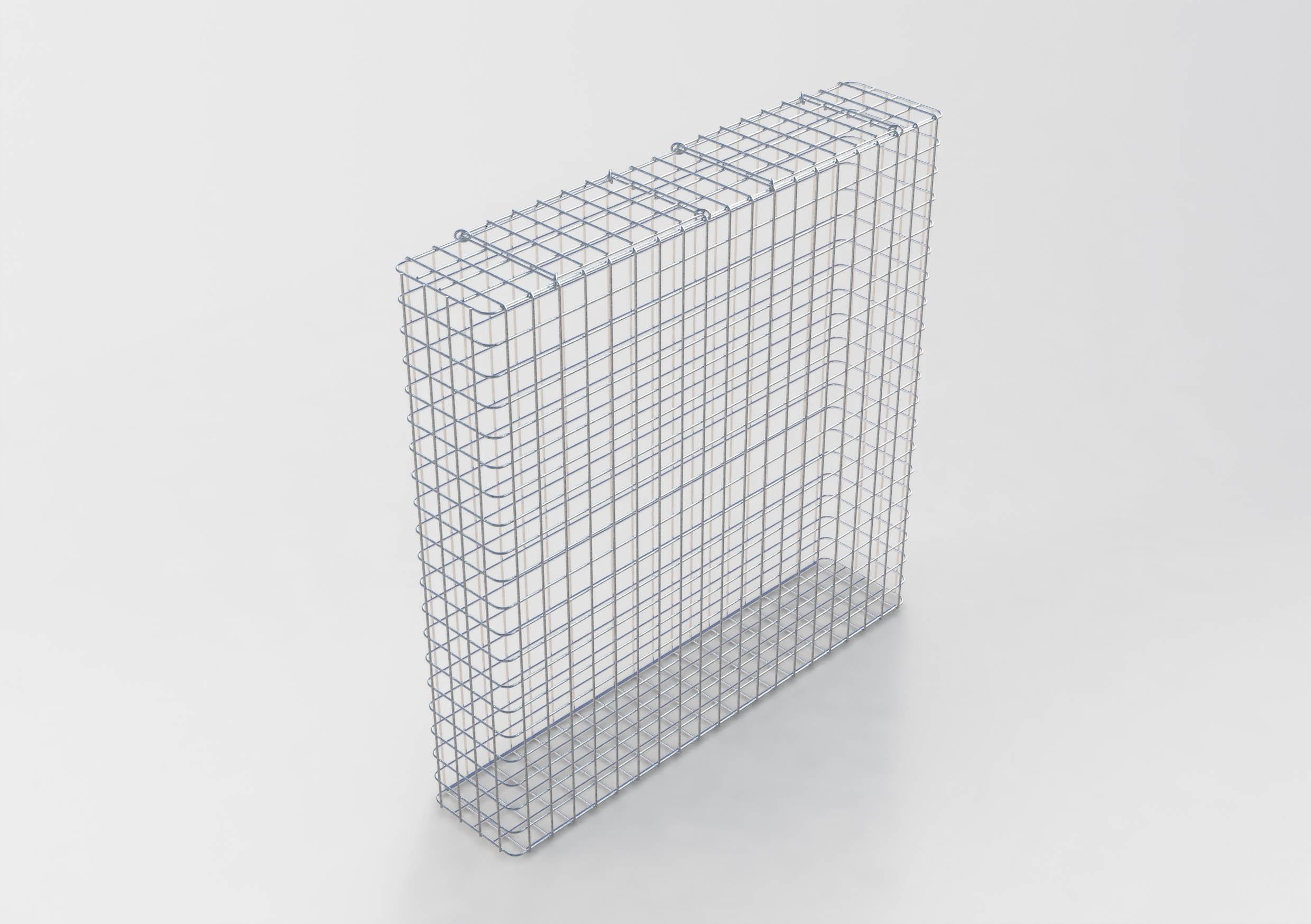 Gabião galvanizado a quente 102 cm x 102 cm x 22 cm, malhagem 5 cm x 5 cm, totalmente soldado