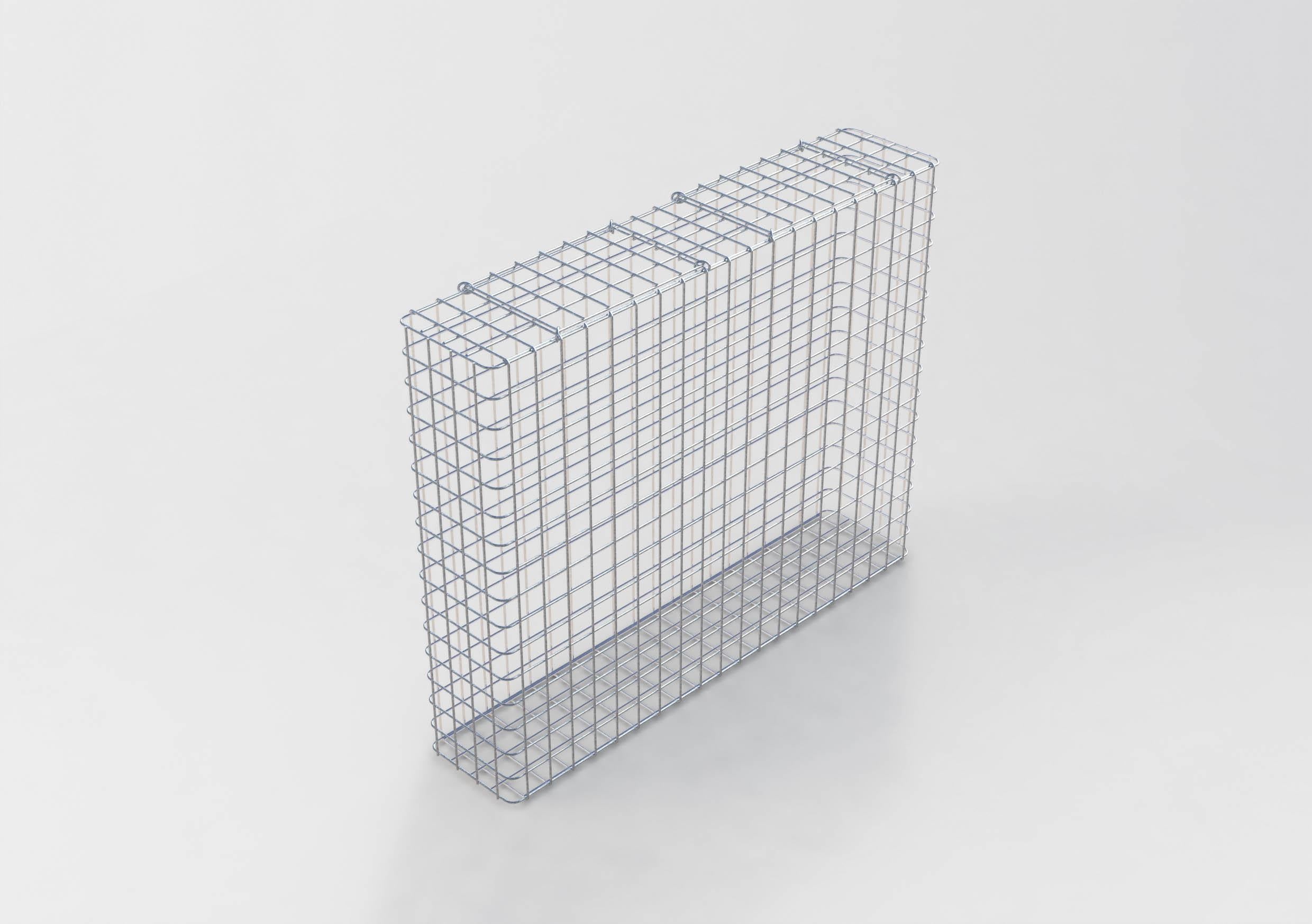 Gabion varmgalvaniseret 102 cm x 82 cm x 22 cm, maskestørrelse 5 cm x 5 cm, fuldsvejset