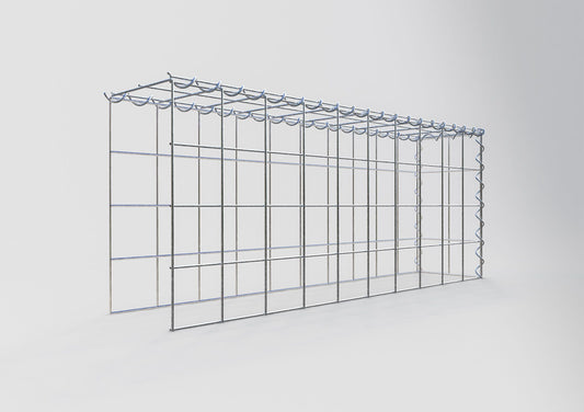 Gabion rapporté type 4 100 cm x 40 cm x 20 cm (L x H x P), mailles 10 cm x 10 cm, spirale