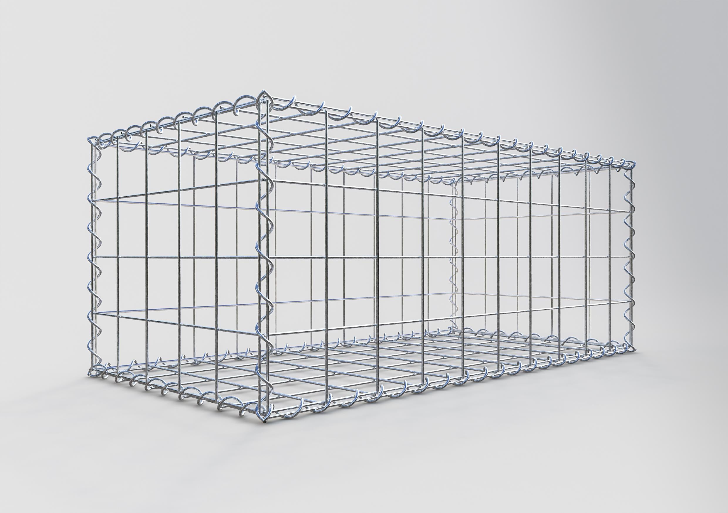 Gabião 100 cm x 40 cm x 50 cm (C x A x P), malhagem 10 cm x 10 cm, espiral