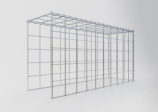 Påväxt gabion typ 4 100 cm x 50 cm x 30 cm (L x H x D), maskstorlek 10 cm x 10 cm, spiral