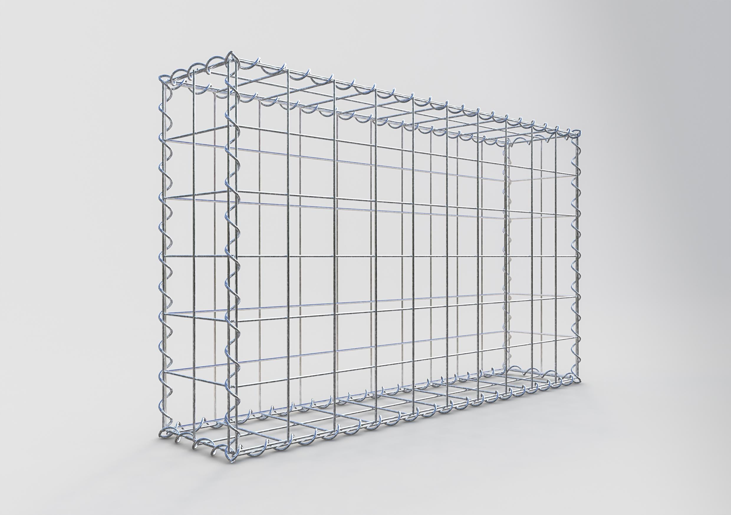 Gabião 100 cm x 60 cm x 20 cm (C x A x P), malhagem 10 cm x 10 cm, espiral