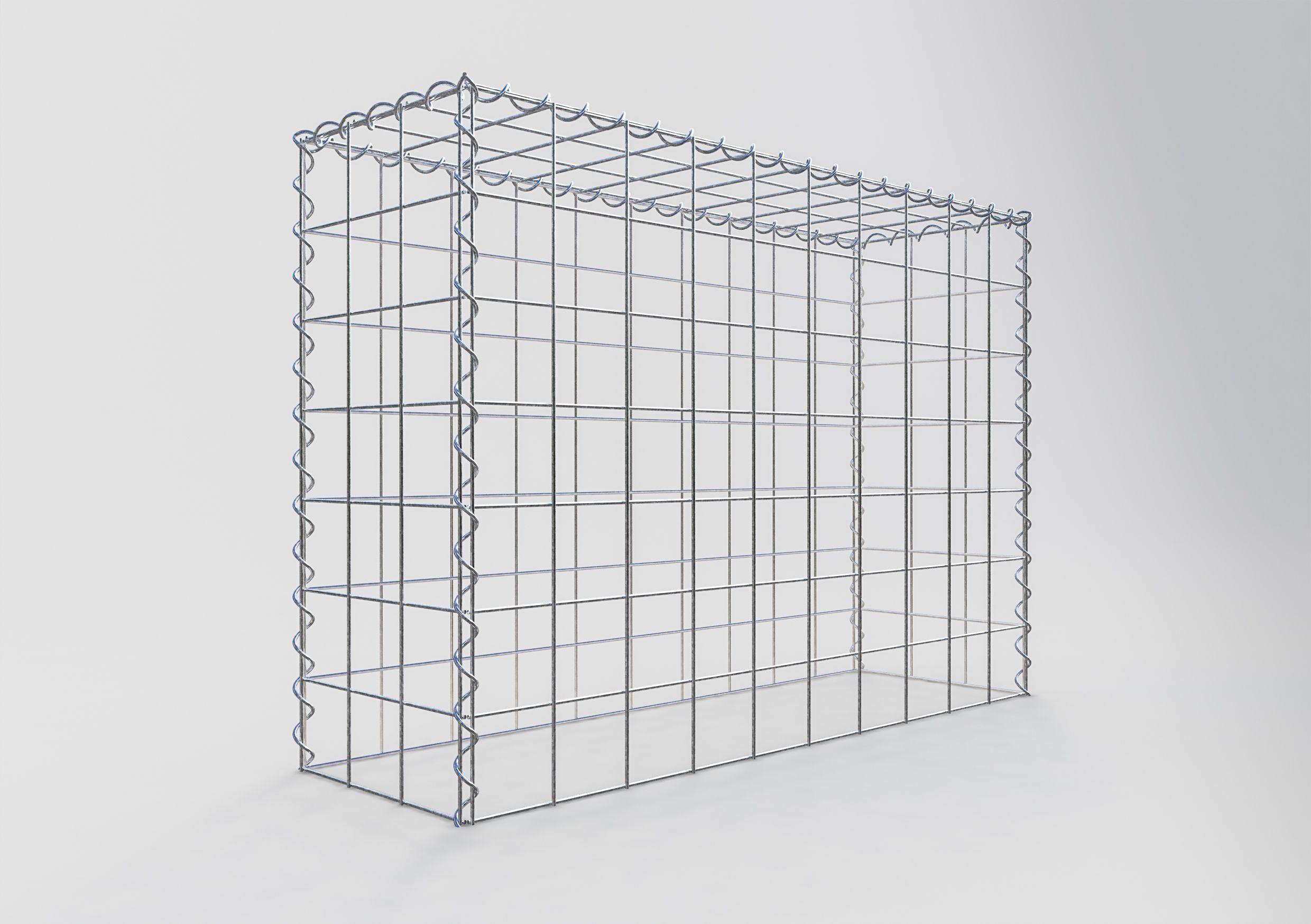 Aangegroeide schanskorf type 3 100 cm x 70 cm x 30 cm (L x H x D), maaswijdte 10 cm x 10 cm, spiraal