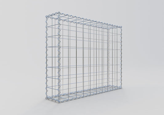 Gabione 100 cm x 80 cm x 20 cm (L x H x T), Maschenweite 10 cm x 10 cm, Spirale