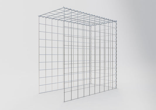 Gabion rapporté type 4 100 cm x 100 cm x 50 cm (L x H x P), mailles 10 cm x 10 cm, spirale