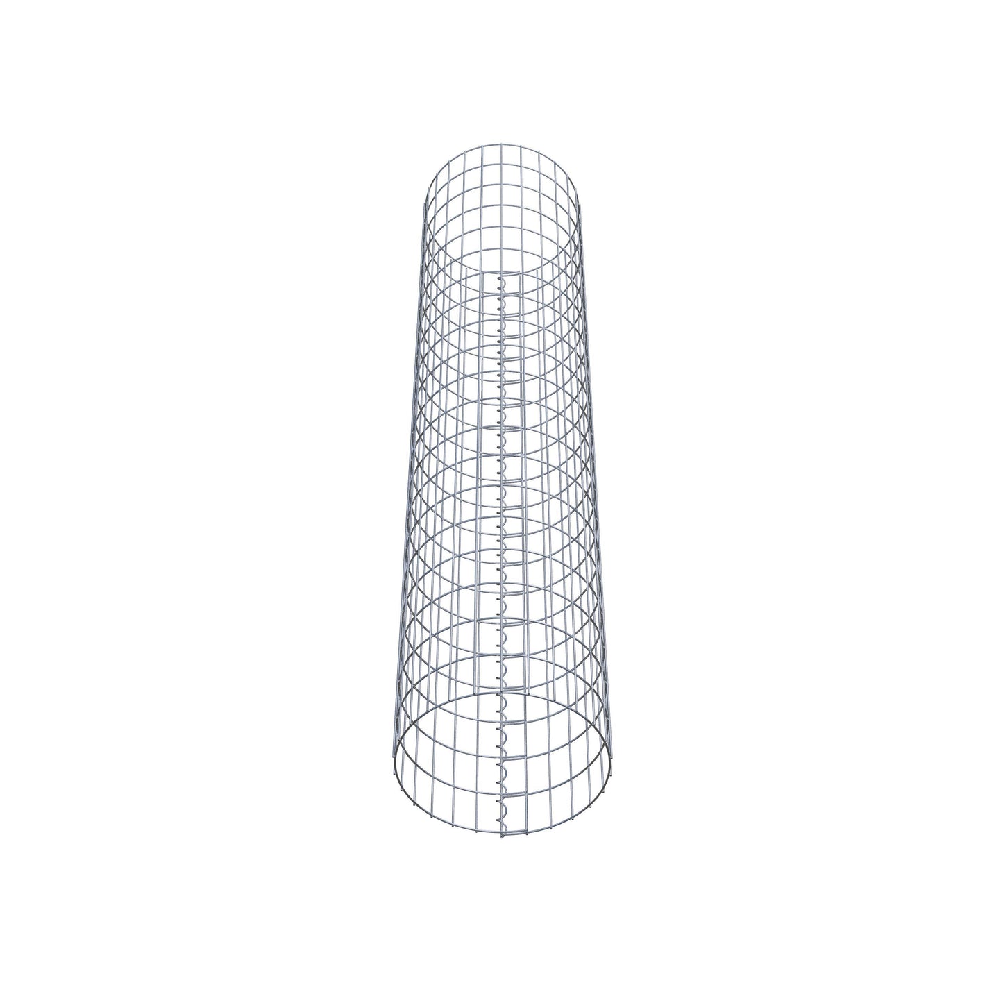 Schanskorfzuil rond 42 cm diameter, 200 cm hoogte, maaswijdte 5 cm x 10 cm