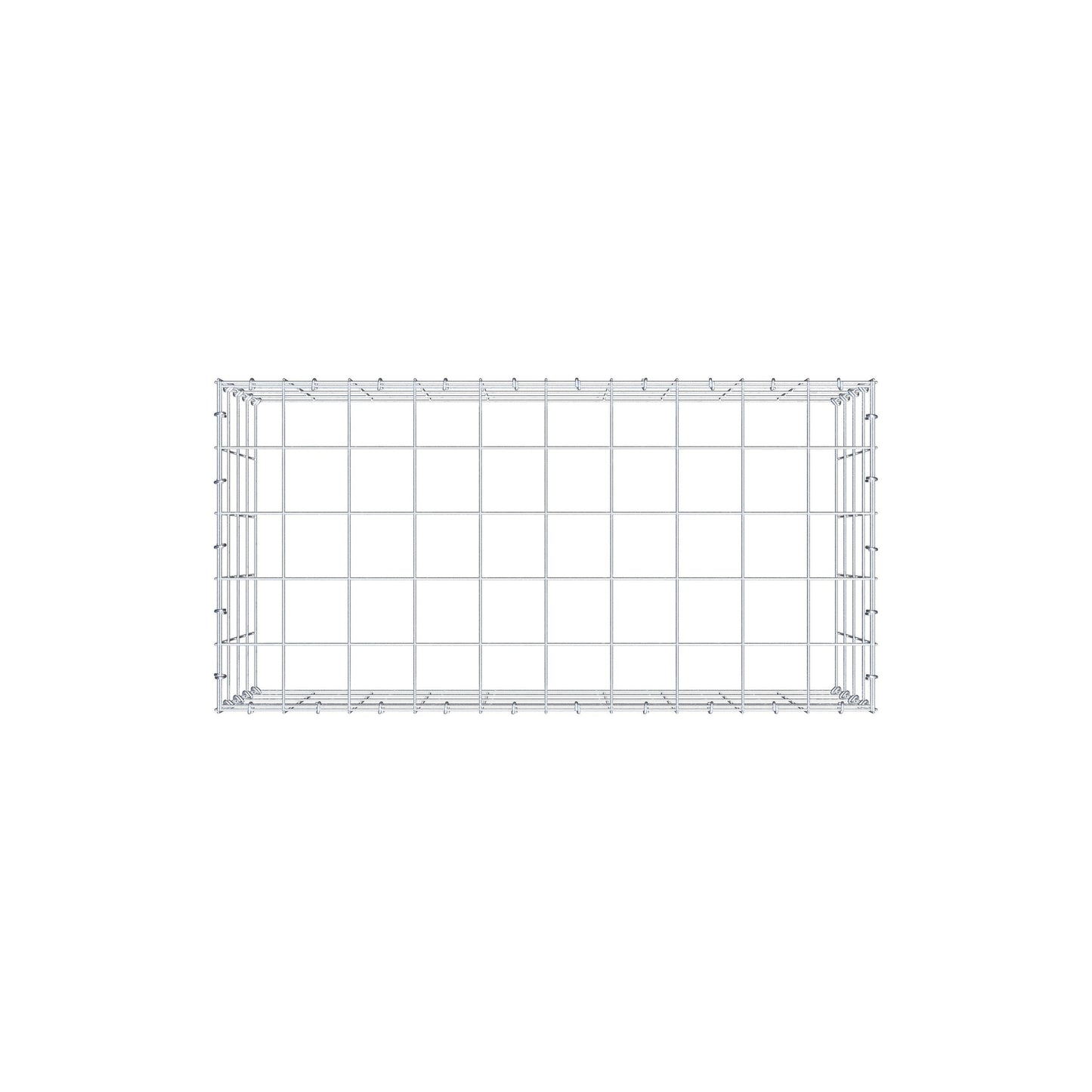 Typ 3 påbyggnadsgabion 100 cm x 40 cm x 50 cm (L x H x D), maskstorlek 10 cm x 10 cm, C-ring