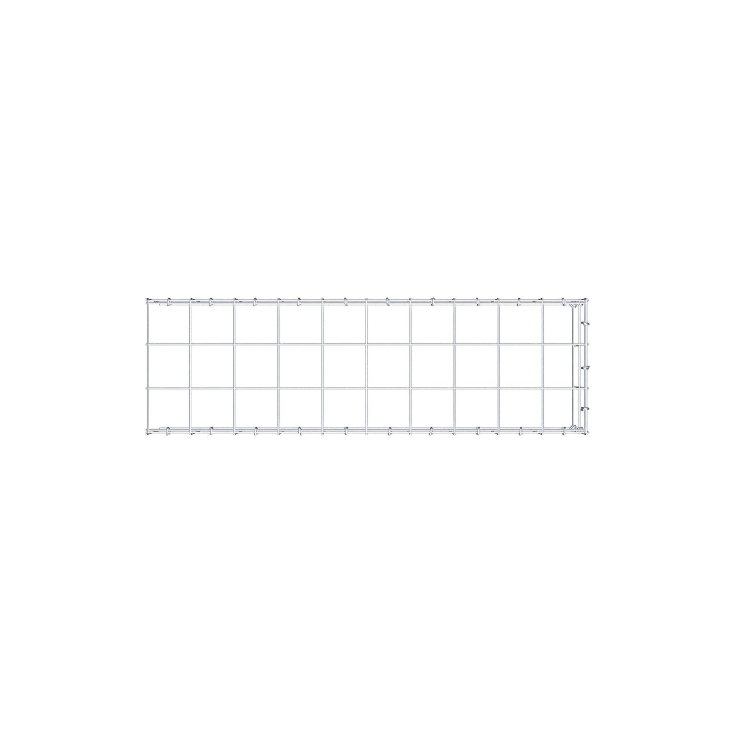 Typ 4 påbyggnadsgabion 100 cm x 20 cm x 30 cm (L x H x D), maskstorlek 10 cm x 10 cm, C-ring
