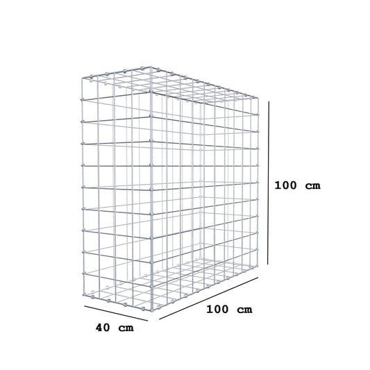 Gabião 100 cm x 100 cm x 40 cm (C x A x P), malhagem 10 x 10 cm, anel espiral
