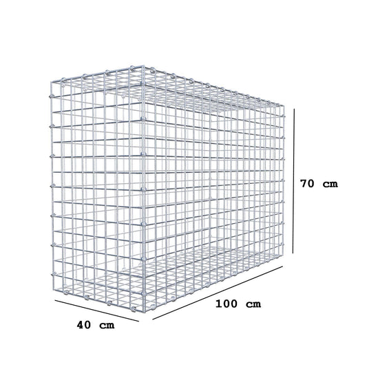Gabion 100 cm x 70 cm x 40 cm (L x H x D), mesh size 5 x 5 cm, spiral ring