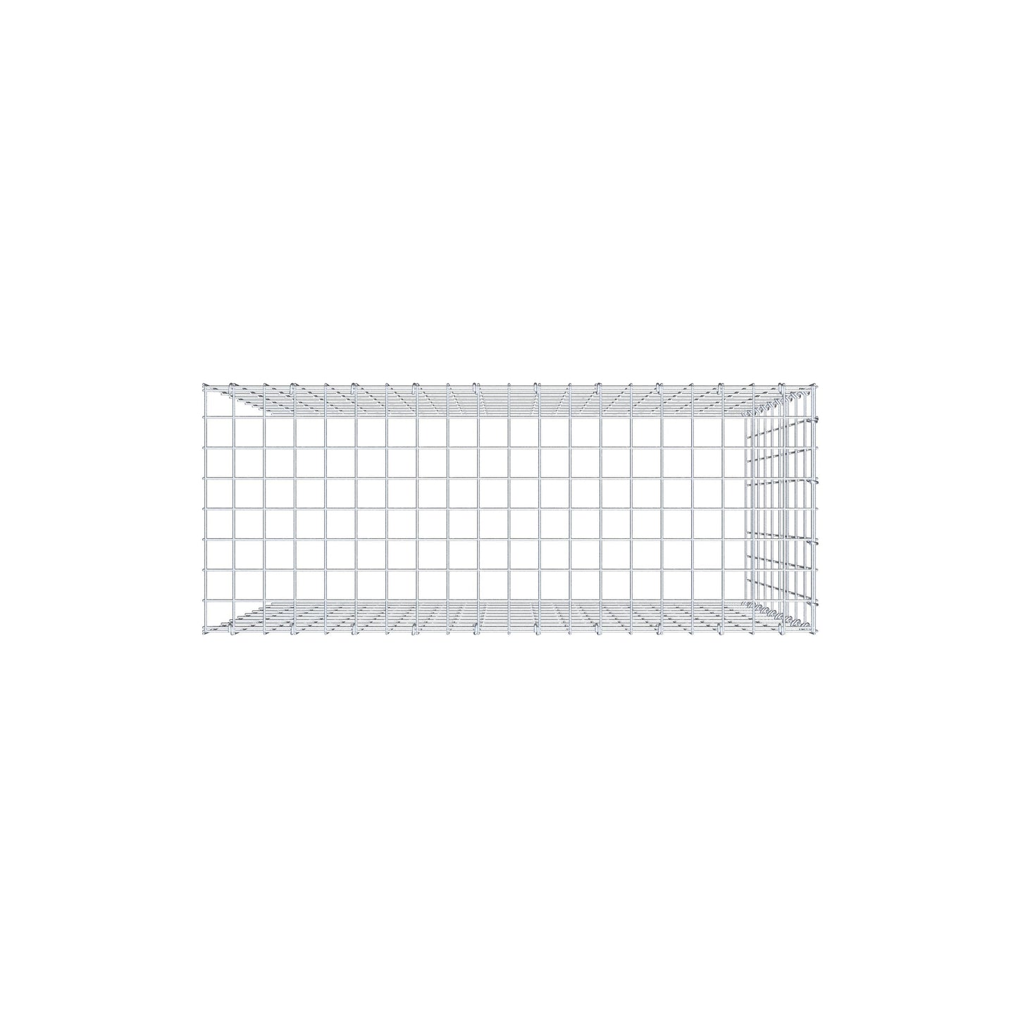 Monteret gabion type 4 100 cm x 90 cm x 40 cm (L x H x D), maskestørrelse 5 cm x 10 cm, C-ring