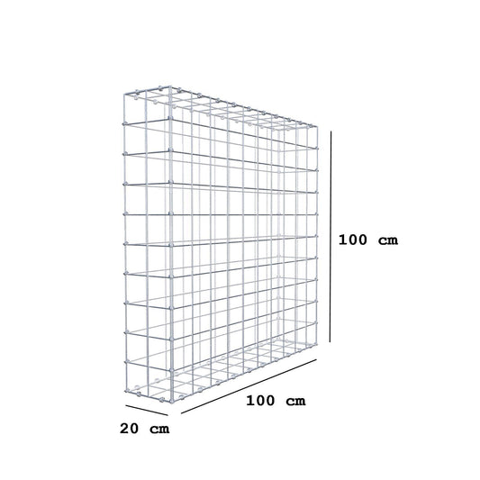 Schanskorf 100 cm x 100 cm x 20 cm (L x H x D), maaswijdte 10 x 10 cm, spiraalring