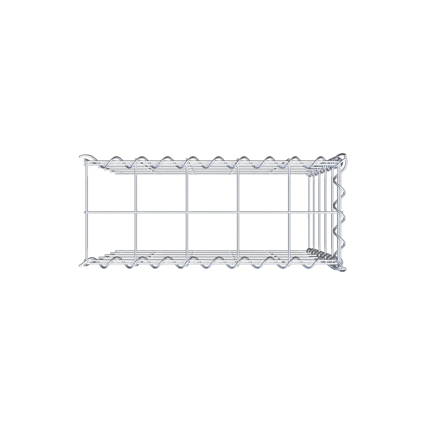 Opvokset gabion type 4 50 cm x 50 cm x 20 cm (L x H x D), maskestørrelse 10 cm x 10 cm, spiral