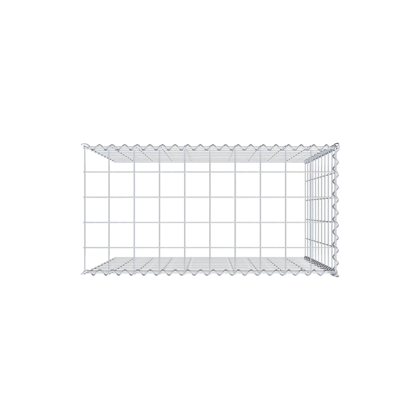 Opvokset gabion type 4 100 cm x 100 cm x 50 cm (L x H x D), maskestørrelse 10 cm x 10 cm, spiral