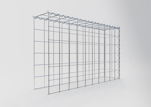Gavión adulto tipo 4 100 cm x 60 cm x 20 cm (largo x alto x profundidad), tamaño de malla 10 cm x 10 cm, espiral