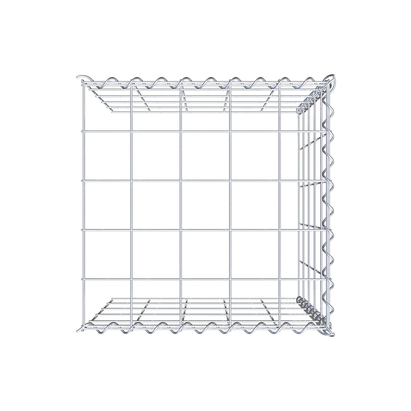 Opvokset gabion type 4 50 cm x 50 cm x 50 cm (L x H x D), maskestørrelse 10 cm x 10 cm, spiral