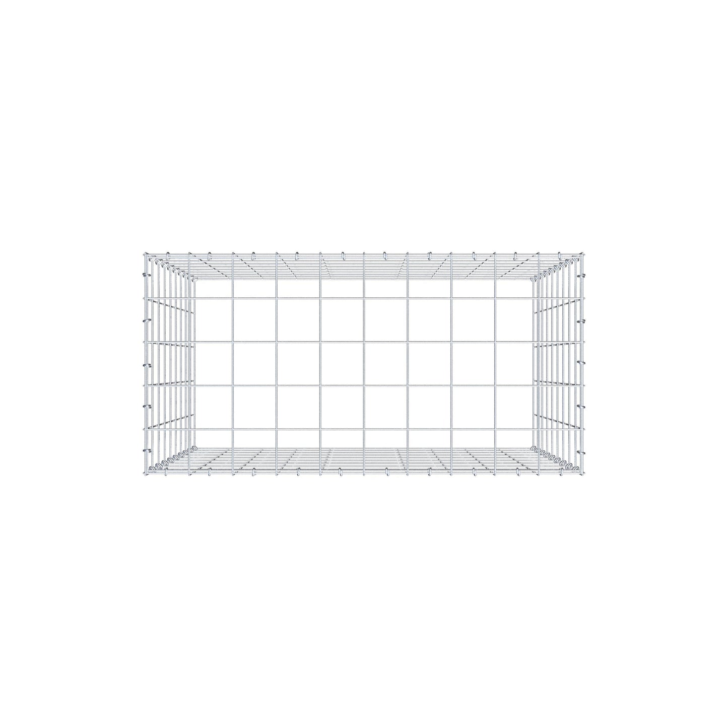 Gabbione aggiuntivo di tipo 3 100 cm x 90 cm x 50 cm (L x H x P), maglia 10 cm x 10 cm, anello a C