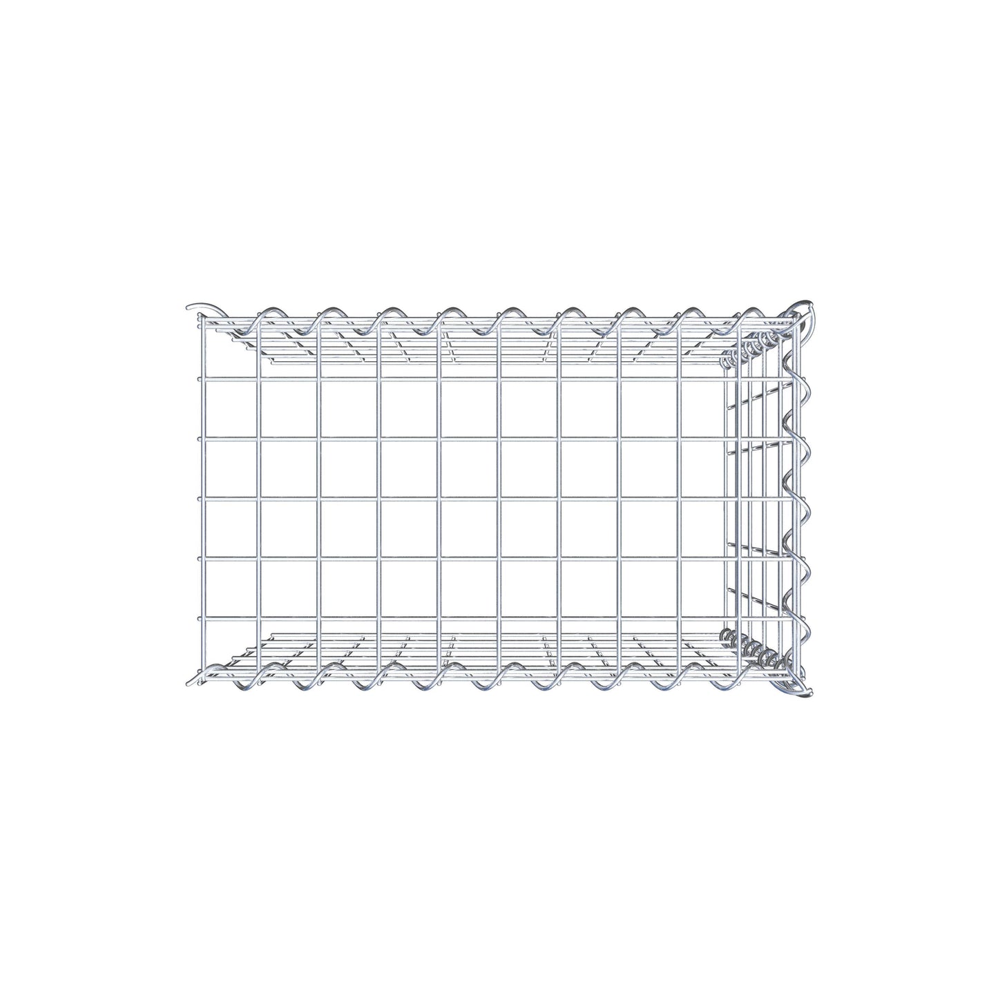 Aangegroeide schanskorf type 4 50 cm x 50 cm x 30 cm (L x H x D), maaswijdte 5 cm x 10 cm, spiraal