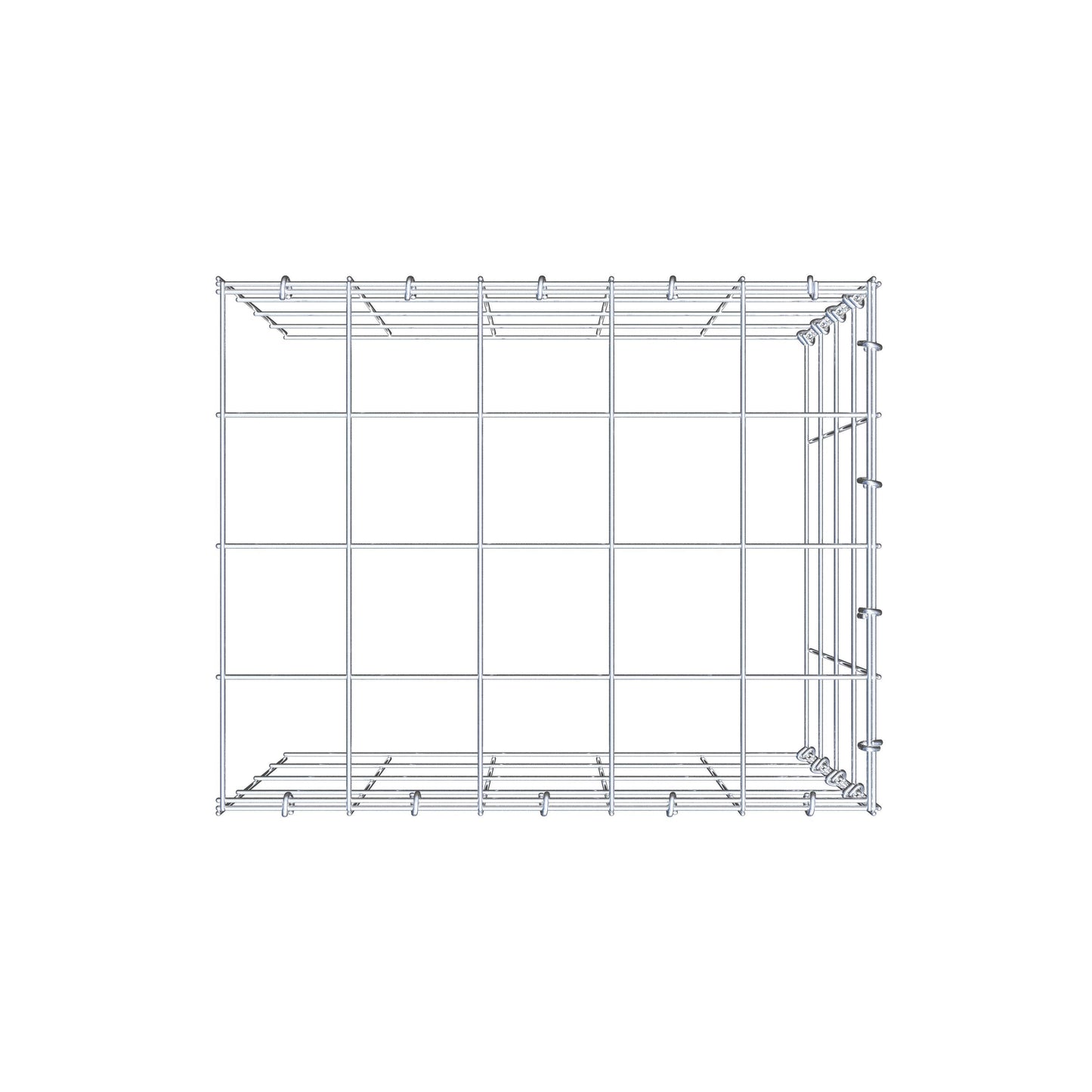 Mounted gabion type 4 50 cm x 40 cm x 40 cm (L x H x D), mesh size 10 cm x 10 cm, C-ring