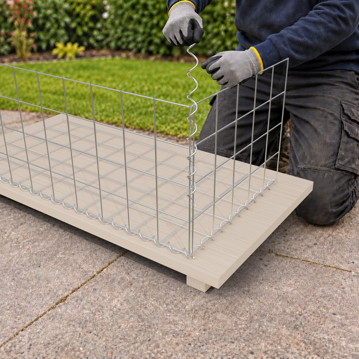 Gabione 100 cm x 40 cm x 50 cm (L x H x T), Maschenweite 10 cm x 10 cm, Spirale