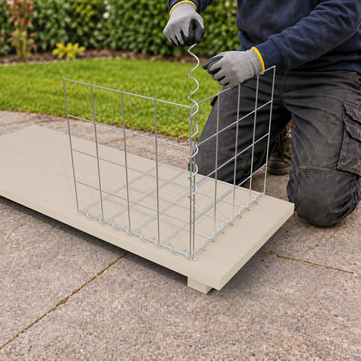 Gabion 40 cm x 40 cm x 40 cm (L x H x D), maskstorlek 10 cm x 10 cm, spiral