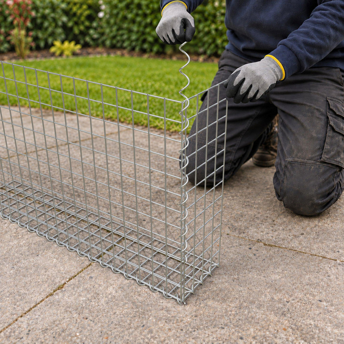 Gabion 100 cm x 60 cm x 20 cm (L x H x P), mailles 5 cm x 5 cm, spirale