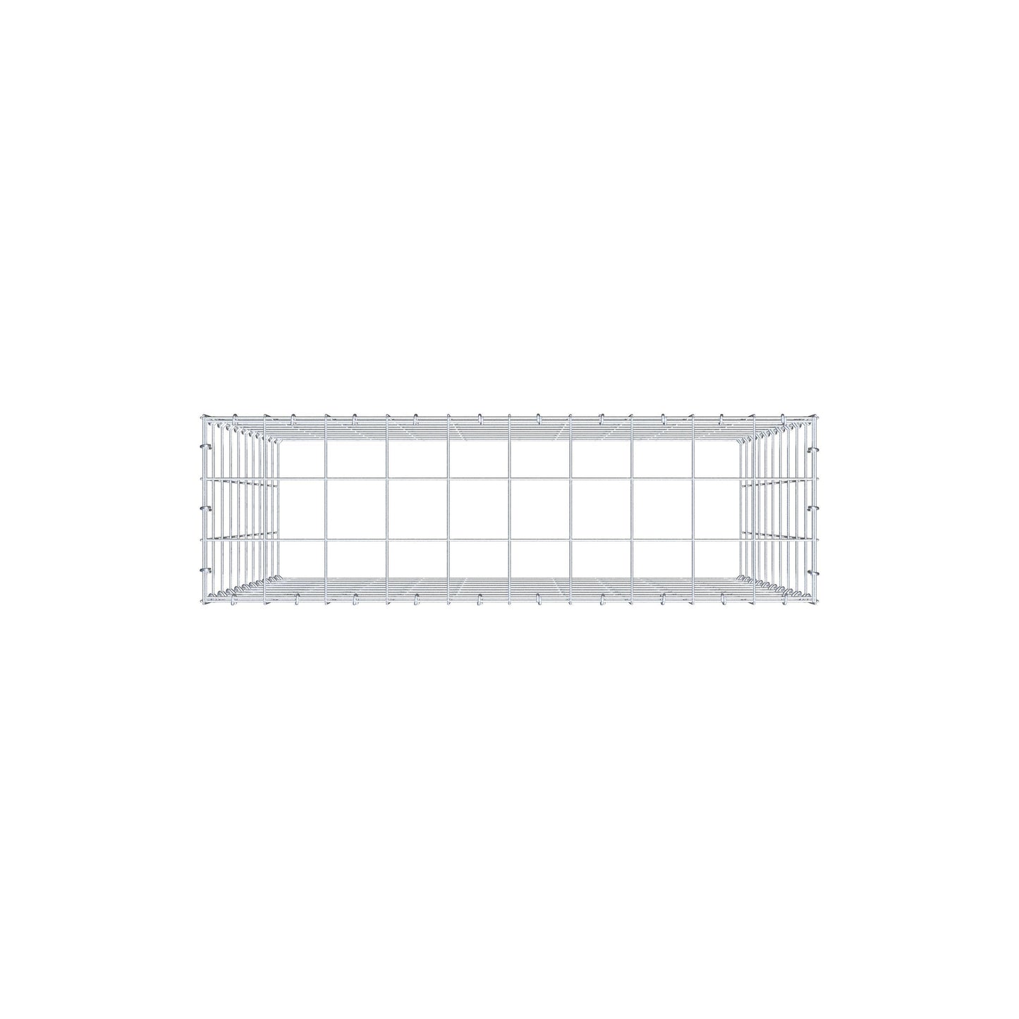 Monteret gabion type 3 100 cm x 100 cm x 30 cm (L x H x D), maskestørrelse 10 cm x 10 cm, C-ring