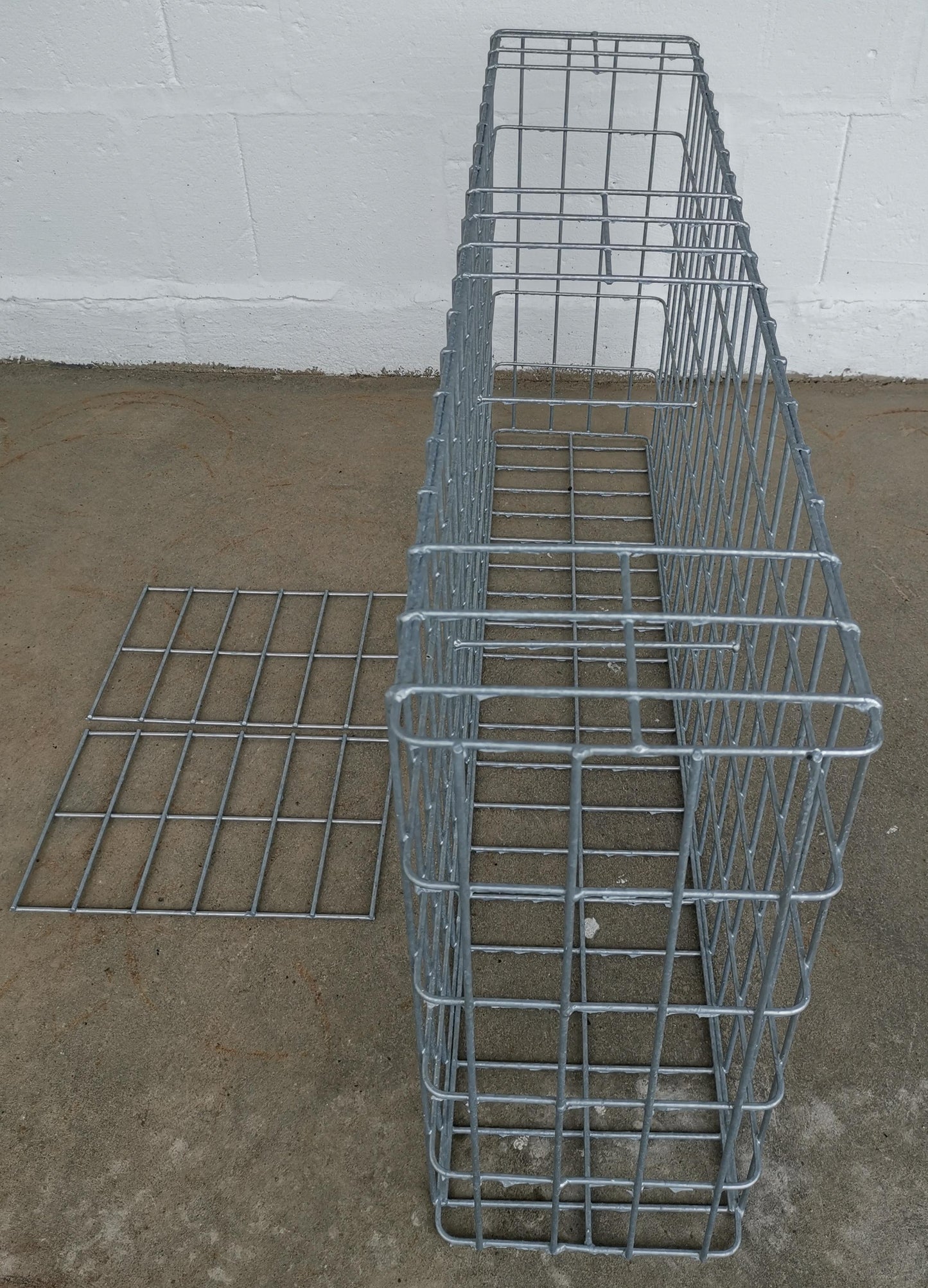 Varmförzinkad gabion 102 cm x 52 cm x 22 cm, maskstorlek 5 cm x 10 cm, helsvetsad