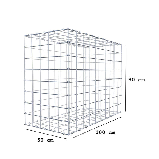 Schanskorf 100 cm x 80 cm x 50 cm (L x H x D), maaswijdte 10 x 10 cm, spiraalring