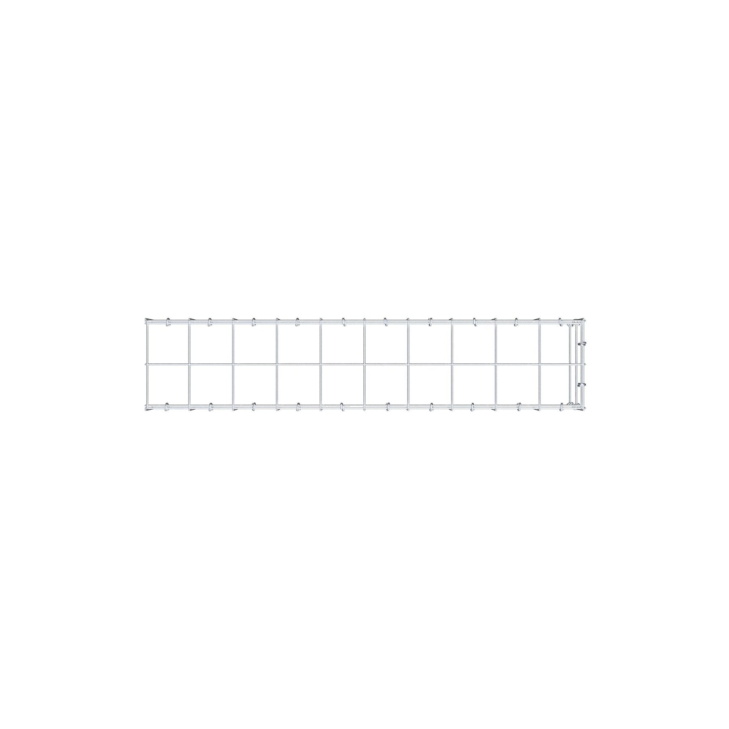 Monteret gabion type 4 100 cm x 20 cm x 20 cm (L x H x D), maskestørrelse 10 cm x 10 cm, C-ring