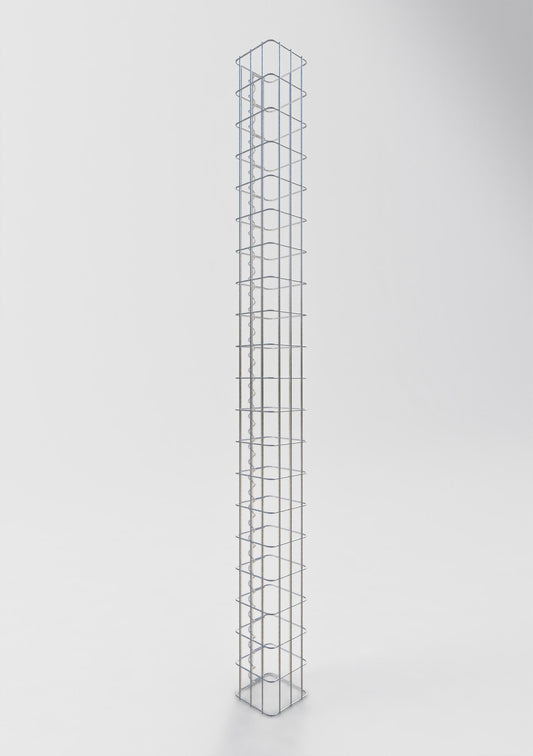 Gabionsøjle firkantet 17 cm x 17 cm, 200 cm højde, MW 5 cm x 10 cm