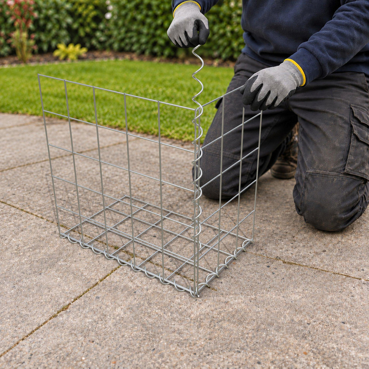 Gabion 50 cm x 50 cm x 30 cm (L x H x P), mailles 10 cm x 10 cm, spirale