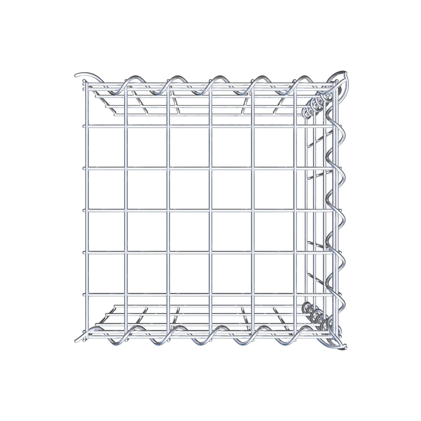 Gavión adulto tipo 4 30 cm x 30 cm x 30 cm (largo x alto x profundidad), tamaño de malla 5 cm x 10 cm, espiral