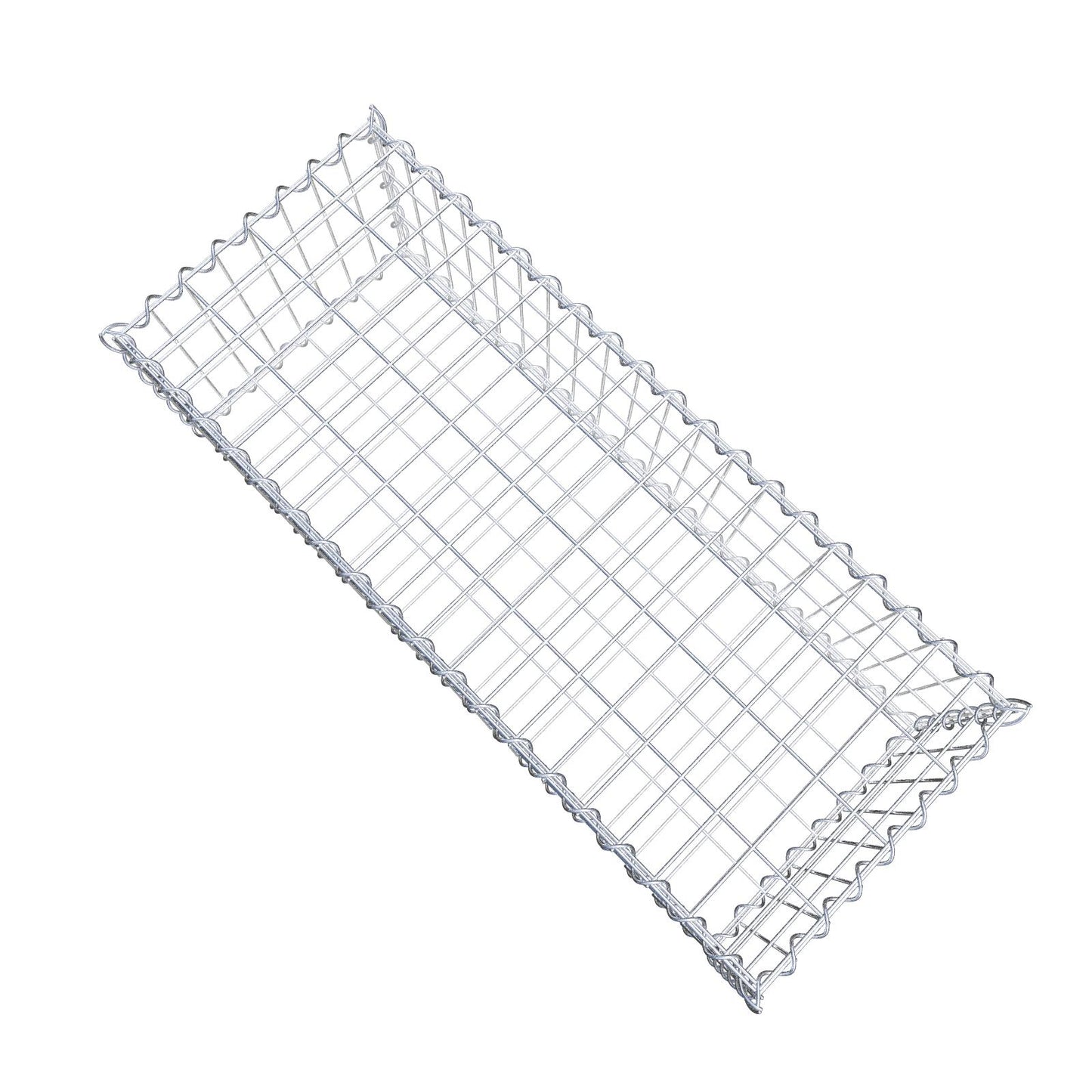 Gavión 100 cm x 30 cm x 40 cm (largo x alto x fondo), malla 5 cm x 10 cm, en espiral