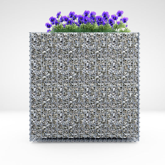 Lecho elevado rectangular 100 cm x 100 cm x 60 cm (largo x alto x fondo), malla 5 x 5 cm, espesor de pared 10 cm