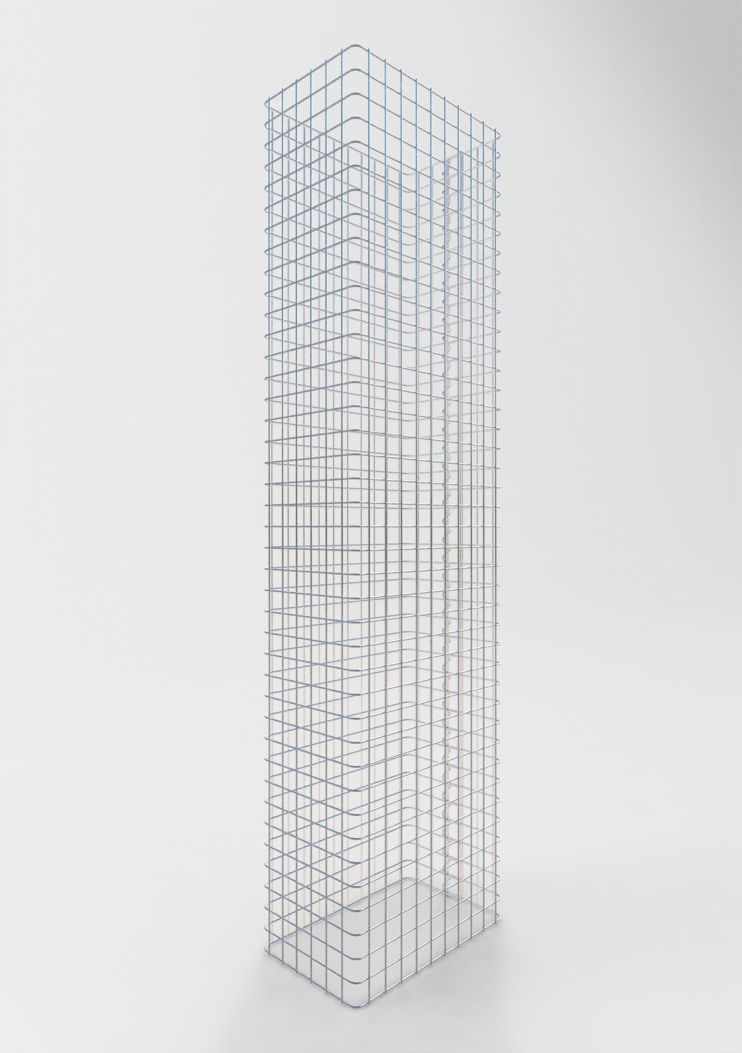 Comprimento da cerca de gabião 52 cm, altura 160 cm, profundidade 32 cm, tamanho da malha 5 x 5 cm