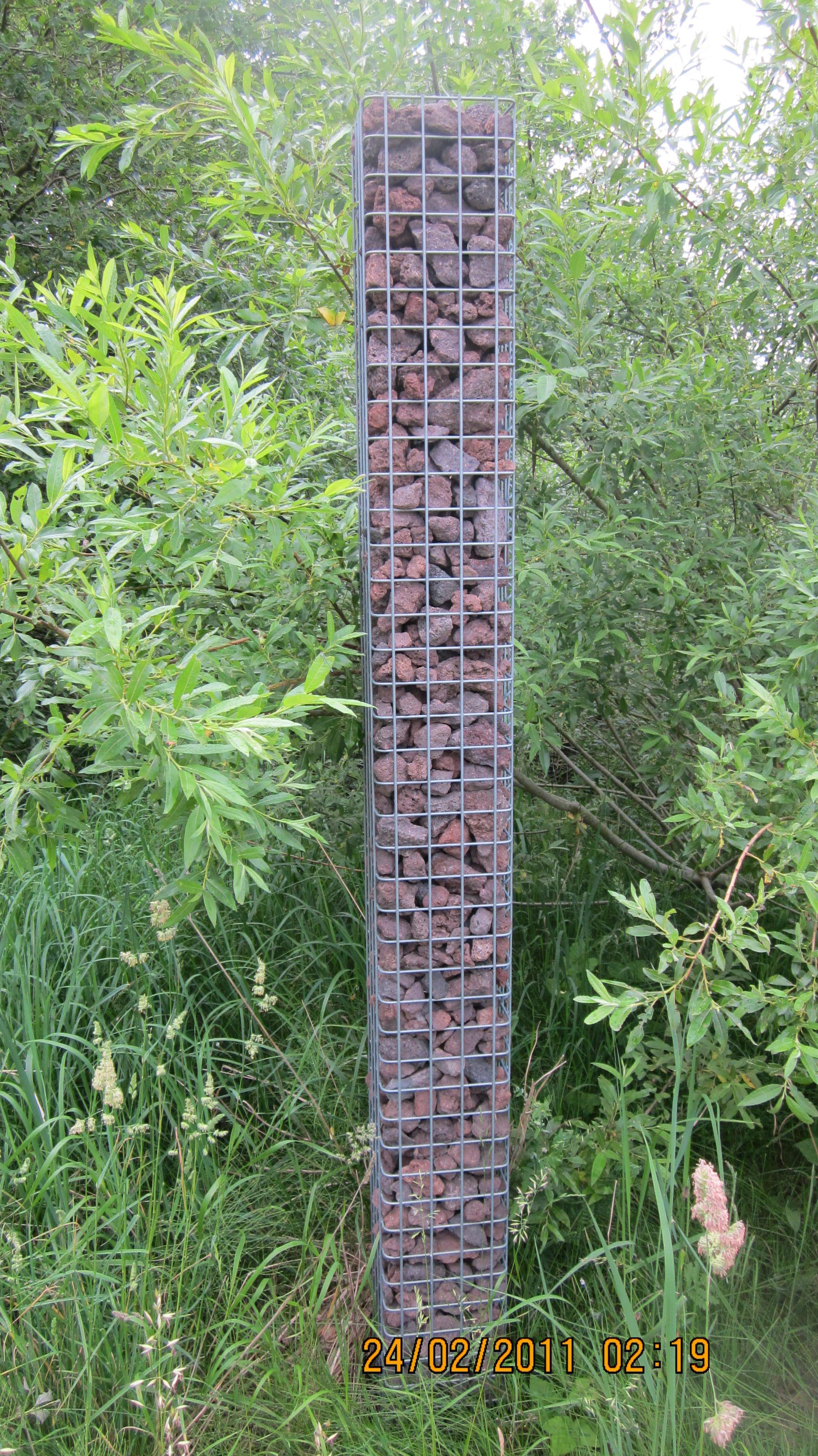 Columna de gaviones 37 x 37 cm MW 5 x 5 cm cuadrado