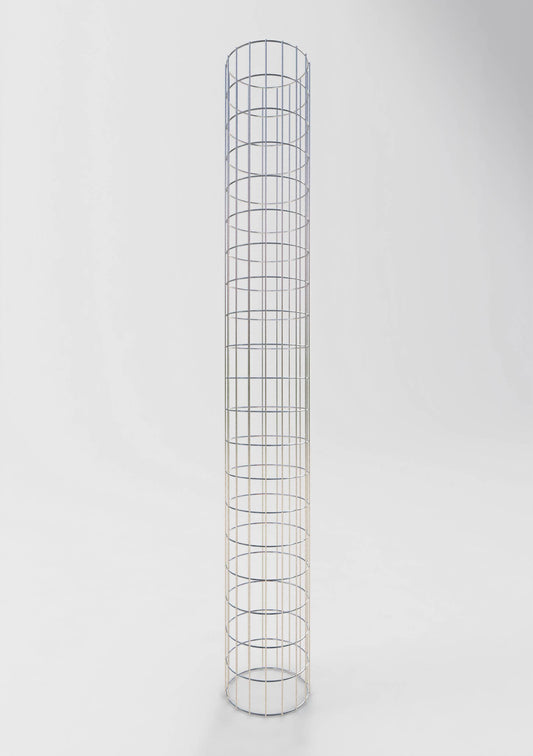 Columna de gaviones, redonda, galvanizada en caliente, 27 cm de diámetro, 200 cm de altura, MW 5 cm x 10 cm