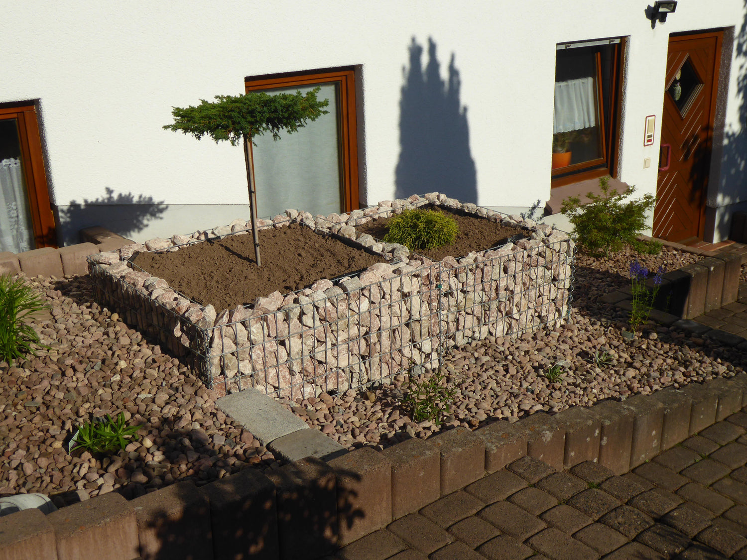 Gabion upphöjd säng gjord efter mått