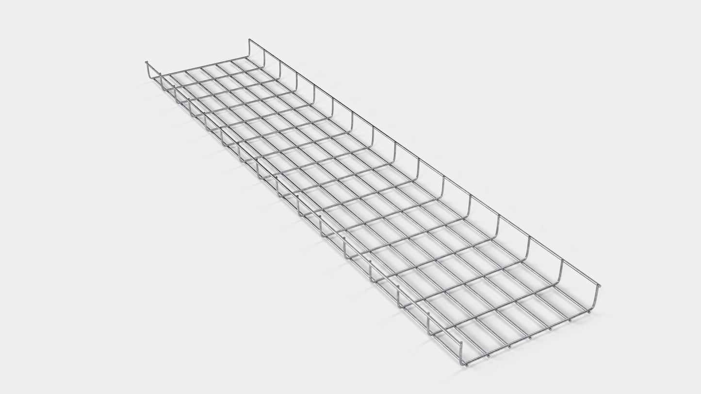 Comprimento do duto de cabos 29 cm, profundidade 5 cm, tamanho da malha 5 x 10 cm