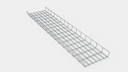 Comprimento do duto de cabos 29 cm, profundidade 5 cm, tamanho da malha 5 x 10 cm