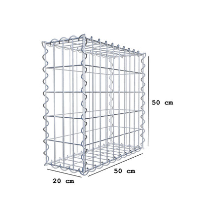 Gabion 50 cm x 50 cm x 20 cm (L x H x P), mailles 5 cm x 10 cm, spirale